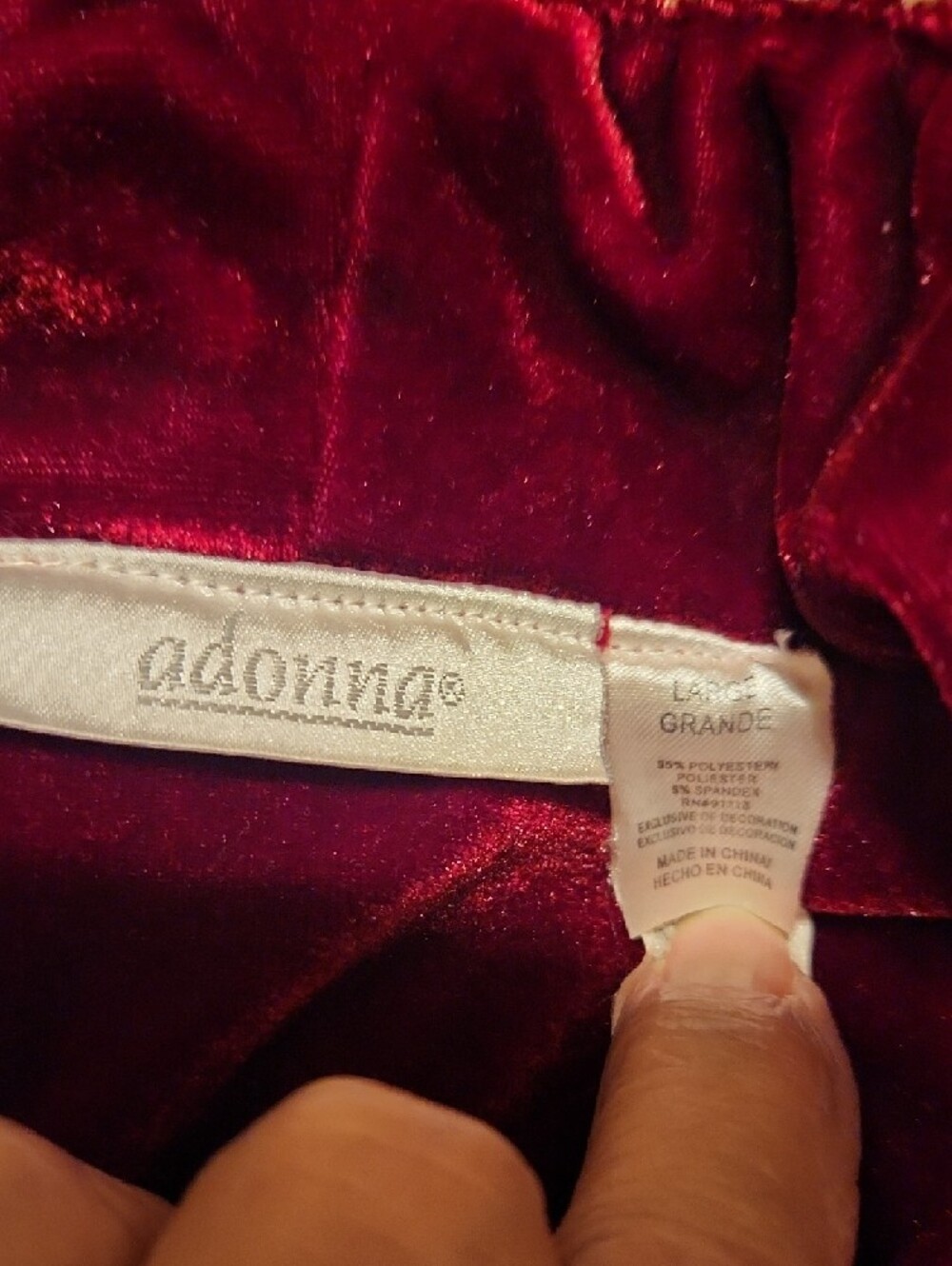 Adonna Velvet Long Robe in Deep Burgundy, Like New, Large - Picture 2 of 10